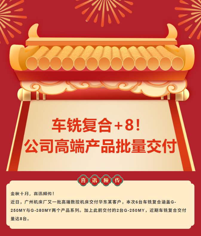 車銑復合+8！公司高端產品批量交付！(圖1)